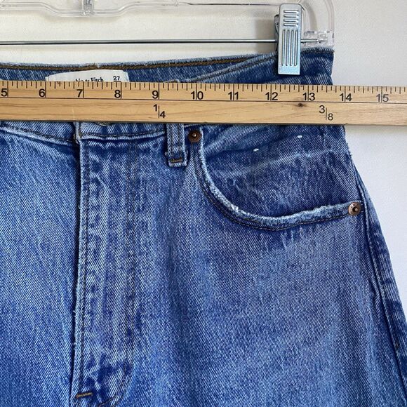 Abercrombie Fitch The 90's Baggy Jeans Women 27 Blue Ultra High Rise Distressed - Picture 3 of 14